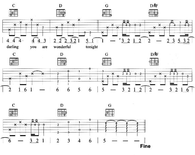 《Wonderful Tonigh》_吉他谱