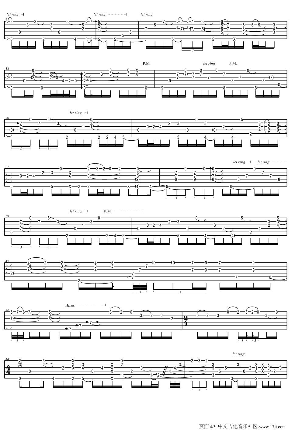 Tommy Emmanuel angelina指弹吉他谱六线谱