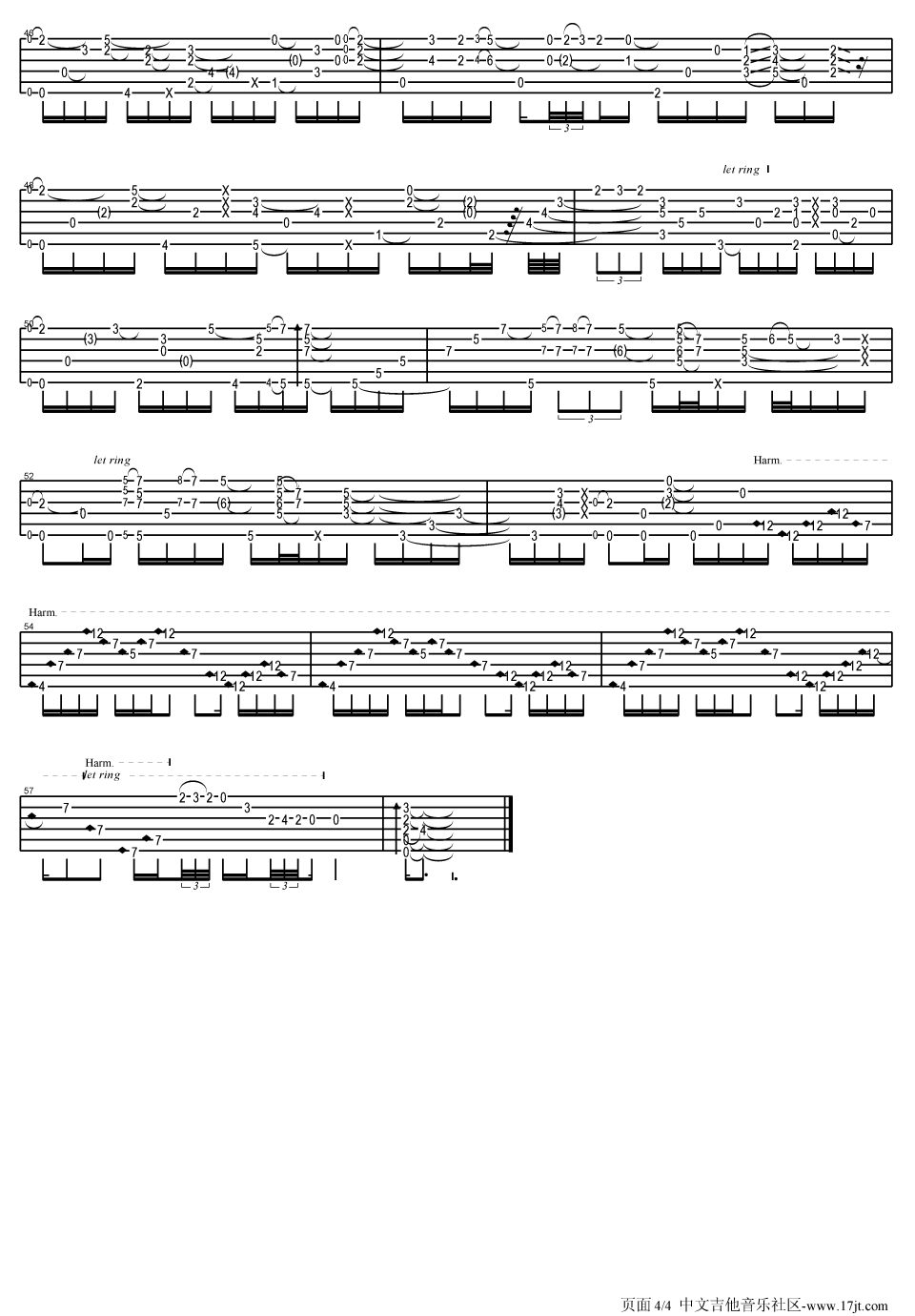 Tommy Emmanuel angelina指弹吉他谱六线谱