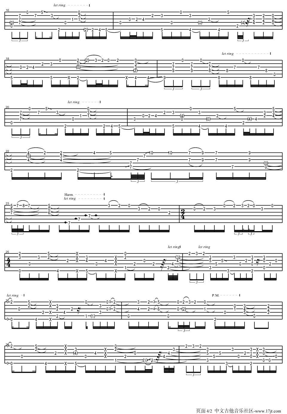 Tommy Emmanuel angelina指弹吉他谱六线谱