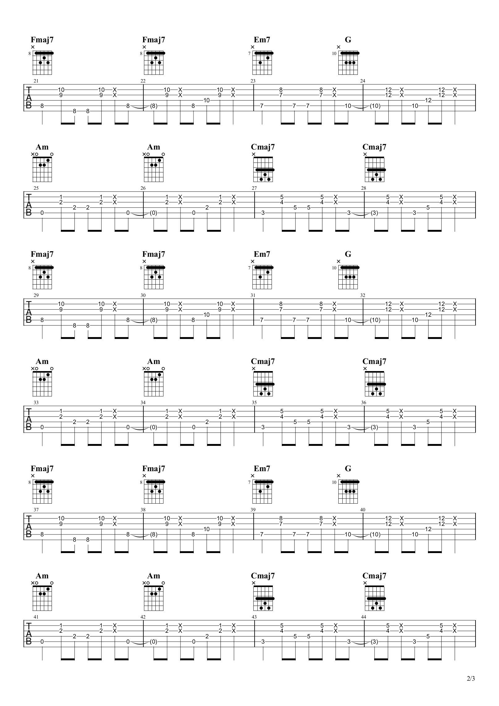 Senorita指弹谱_senorita吉他独奏谱_高清版