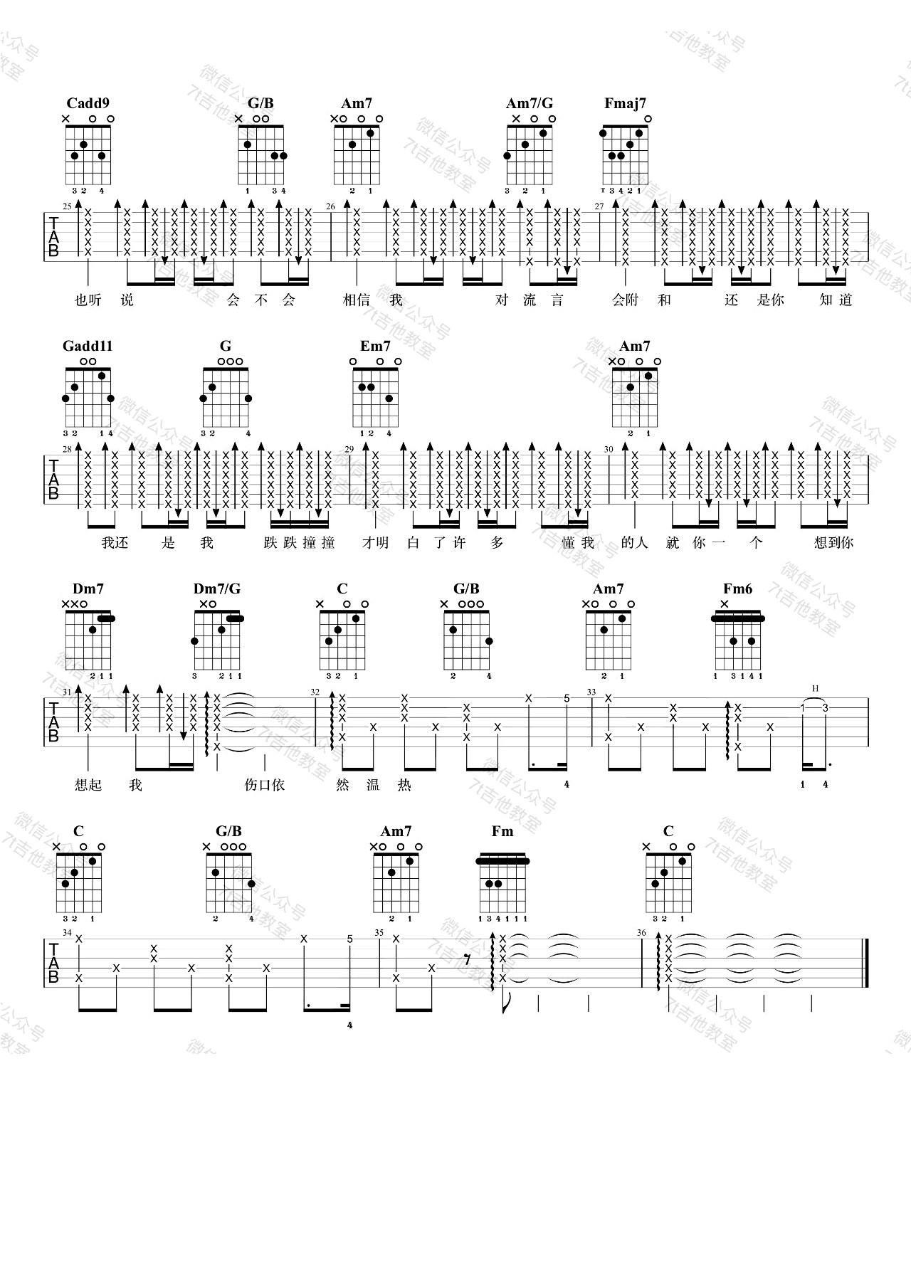 如果你也听说吉他谱_张惠妹_C调