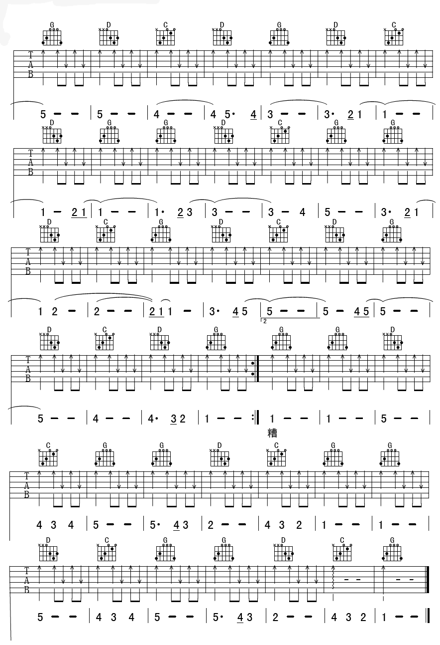 这一切没有想象的那么糟吉他谱 G调扫弦版_万晓利