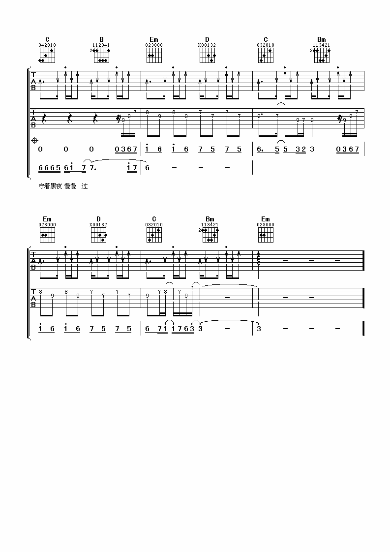 《爱情惹的祸》吉他谱六线谱G调_姜玉阳