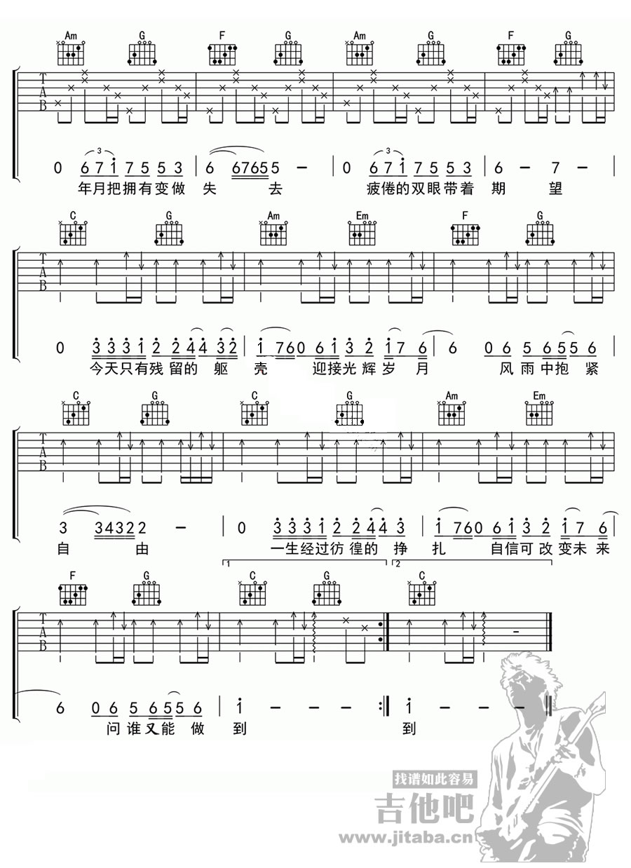 Beyond《光辉岁月》吉他谱