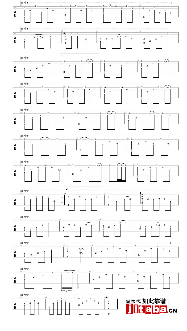 丁香花吉他独奏谱指弹版本