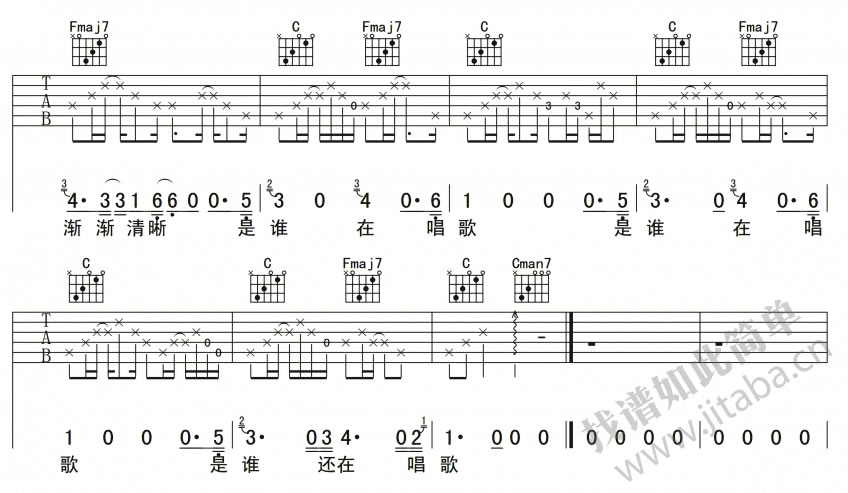 李志《红色气球》简谱弹唱谱