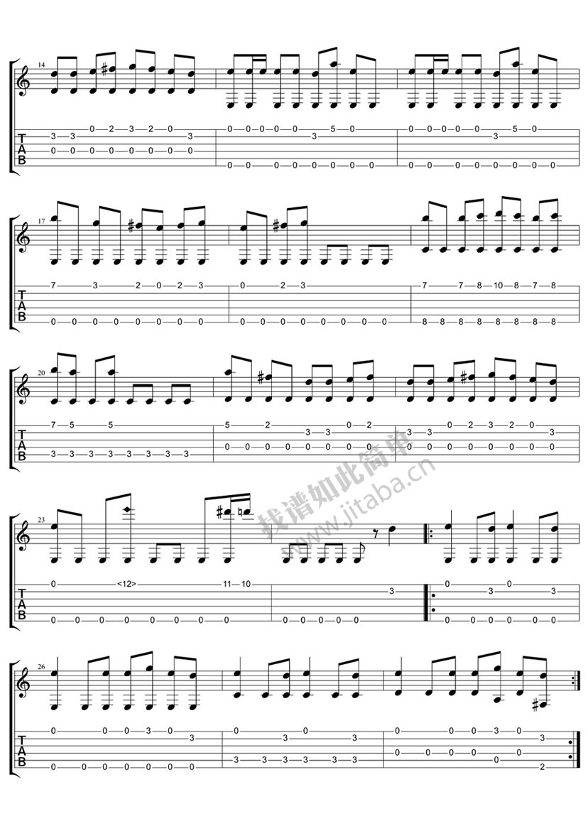 郑秀文《眉飞色舞》独奏吉他谱