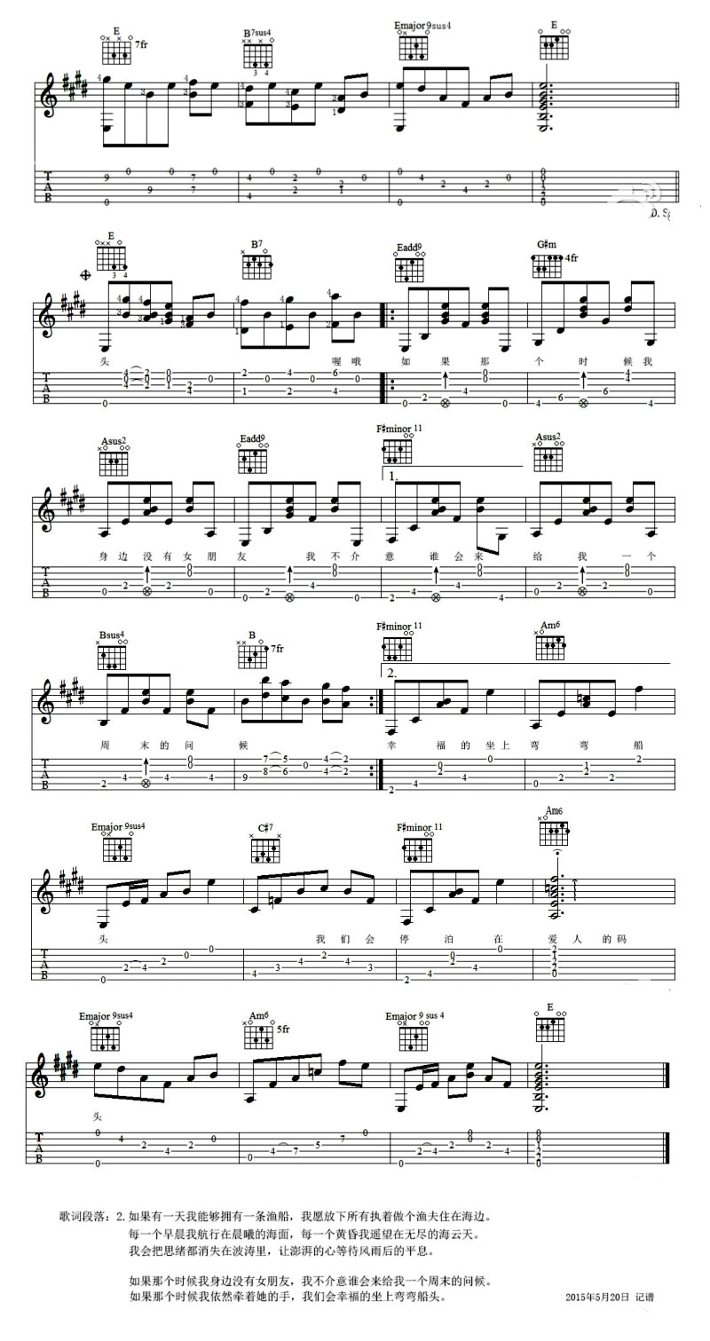 小猛-农夫渔夫吉他谱