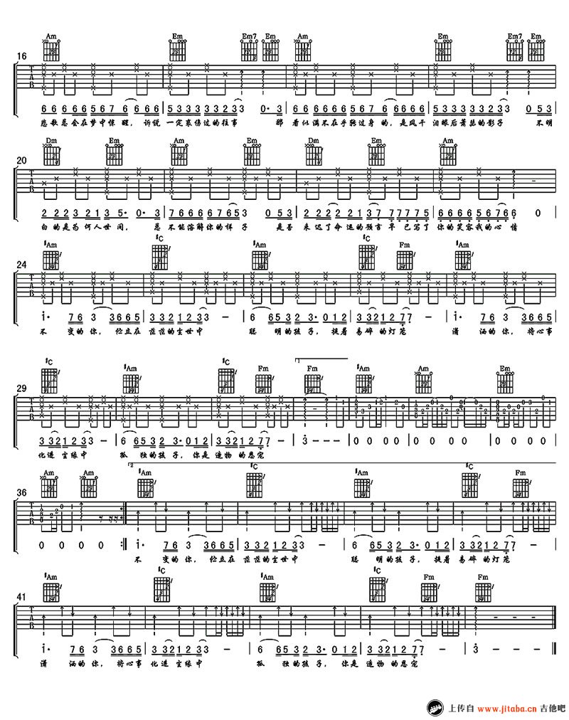 罗大佑 你的样子吉他谱