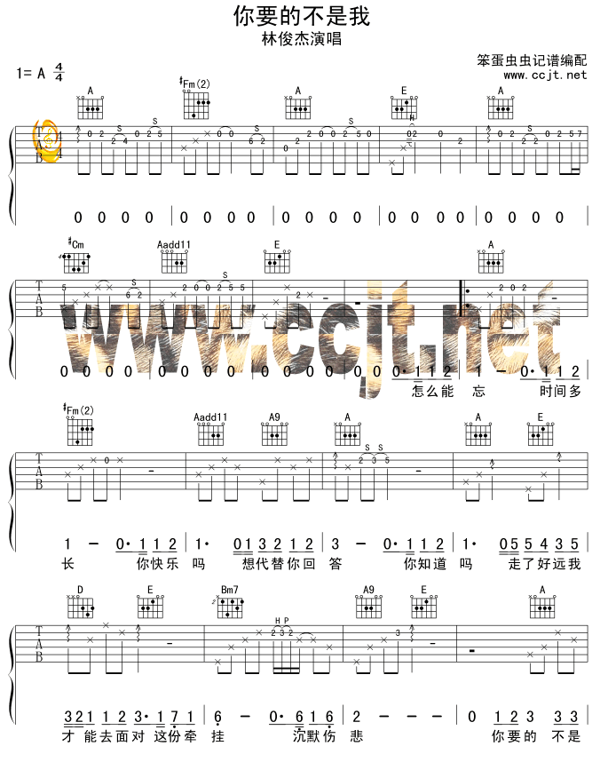 《你要的不是我》_吉他谱