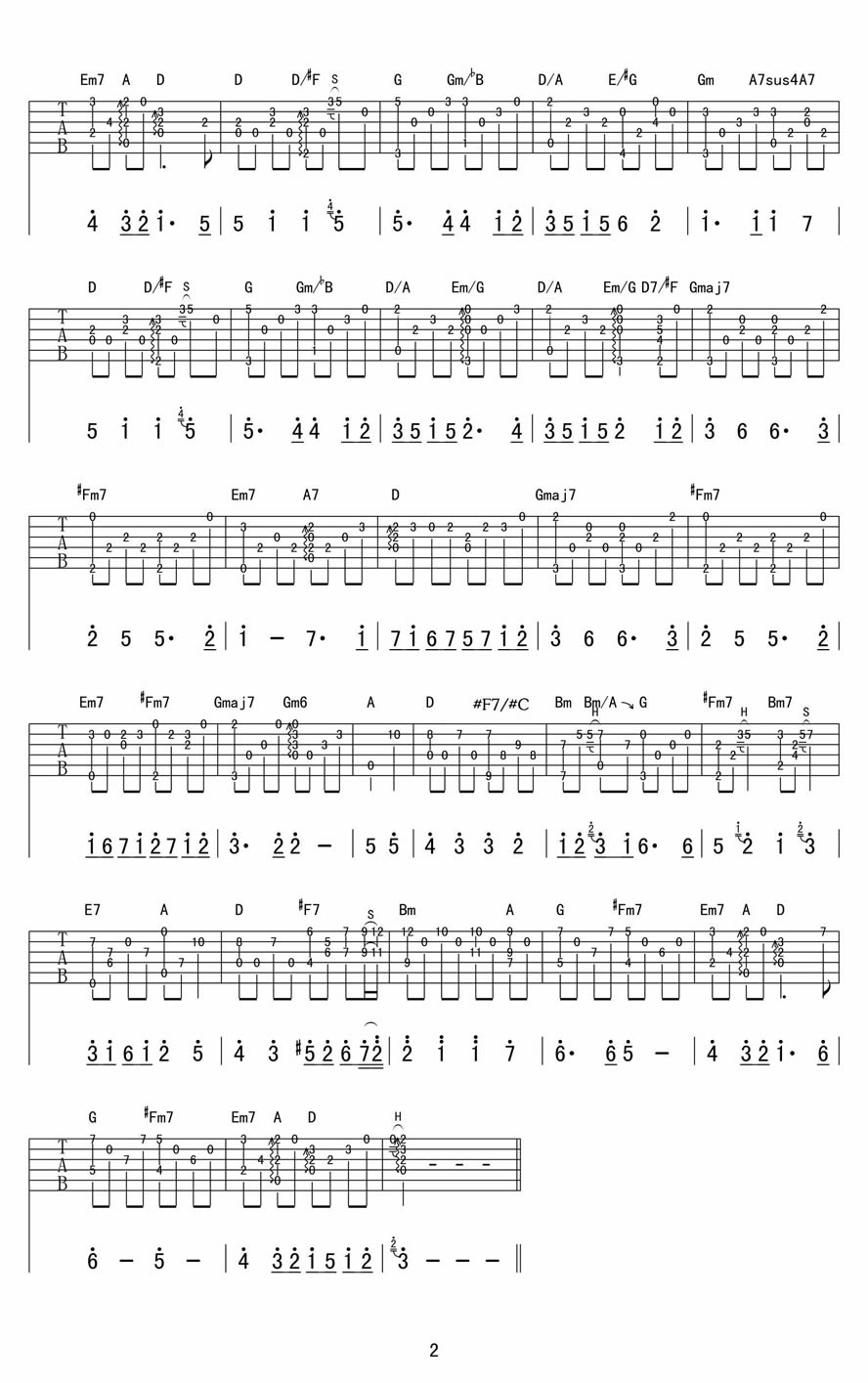 押尾桑《风之诗》吉他谱