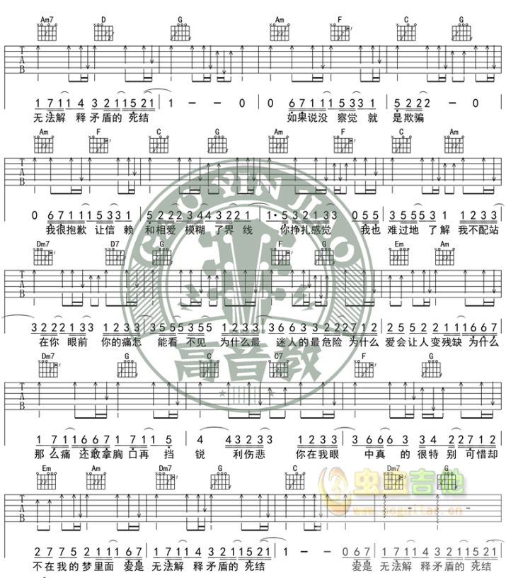 《迷人的危险》_吉他谱