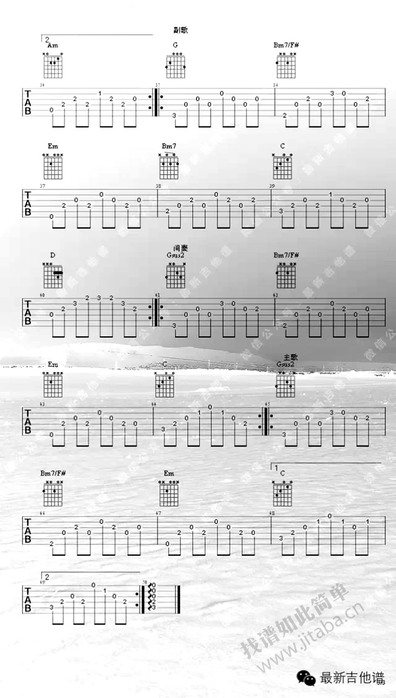 陈鸿宇《理想三旬》吉他弹唱谱