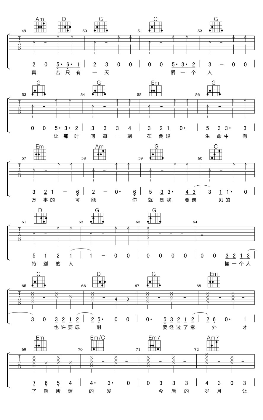 方大同-特别的人简谱