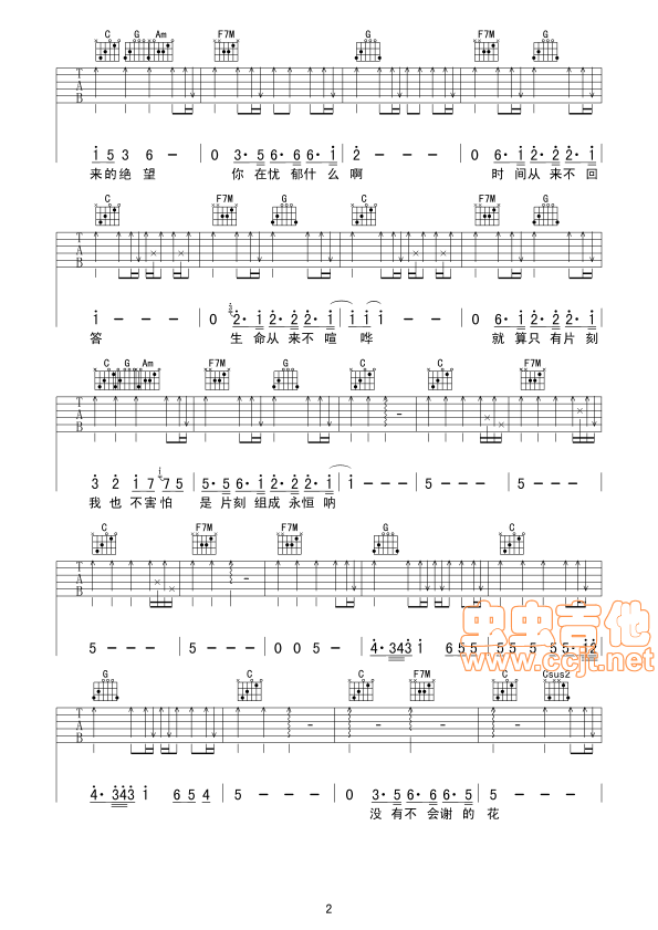 《你在烦恼什么》_高清吉他谱