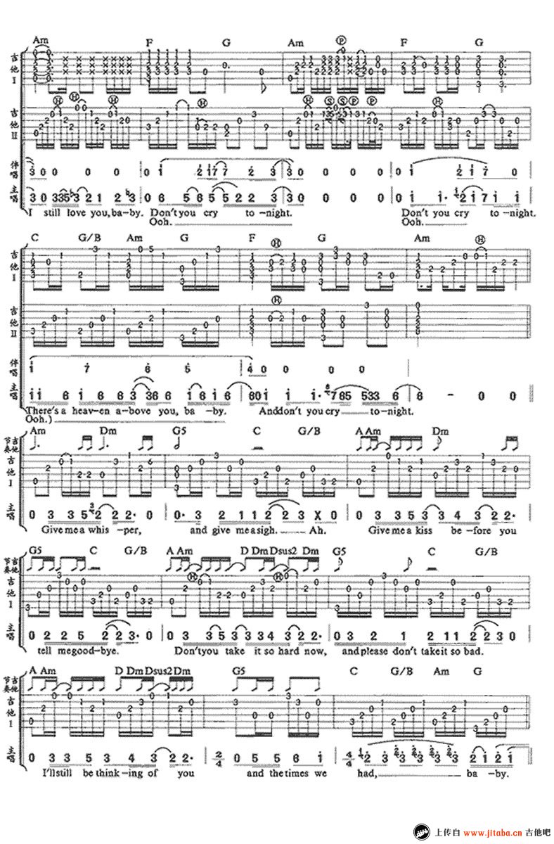 Don't Cry吉他谱 枪炮与玫瑰