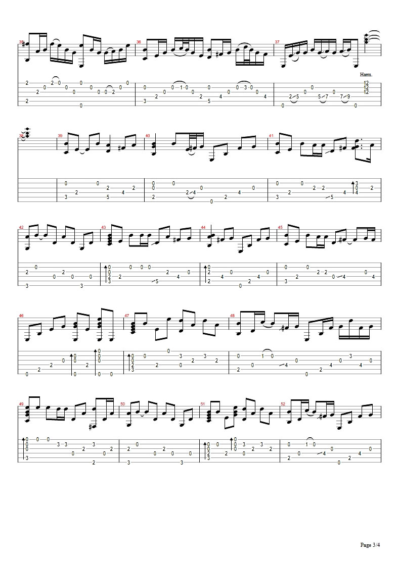 斑马斑马指弹吉他谱