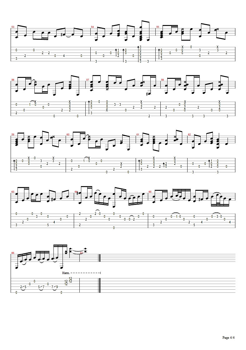 斑马斑马吉他谱指弹版