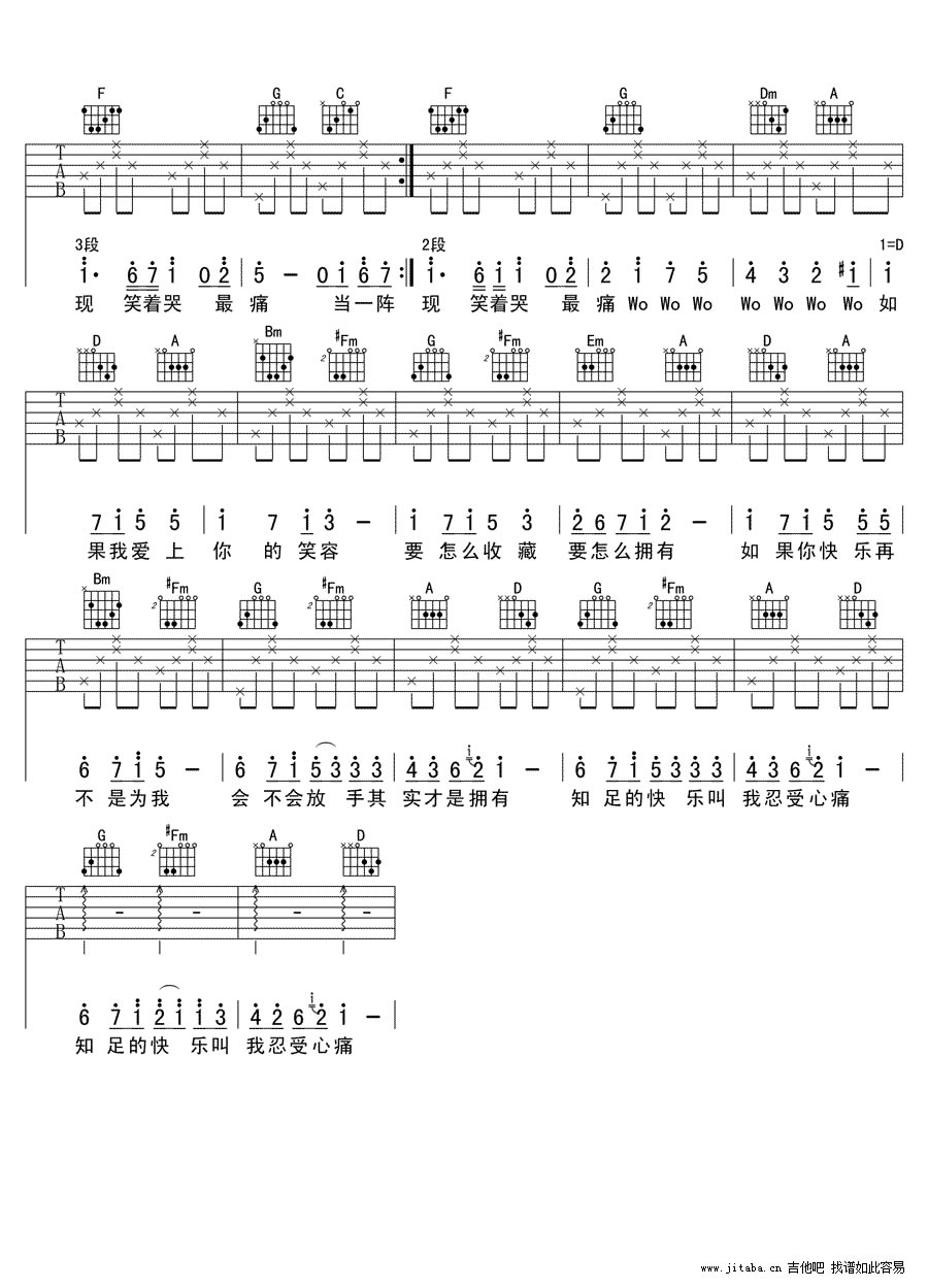 五月天知足六线谱