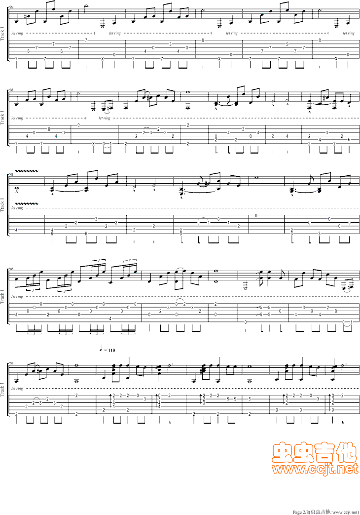 《加州旅馆》_高清吉他谱