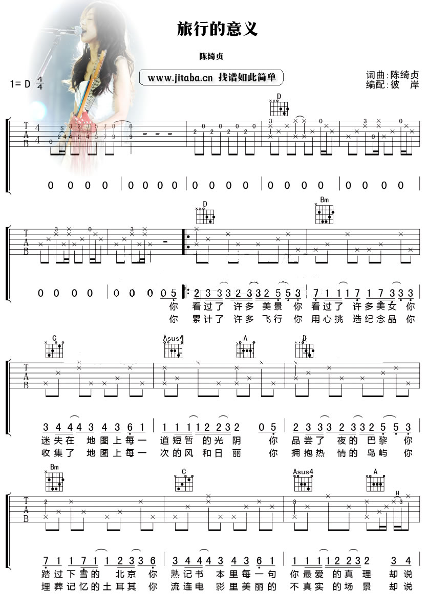 陈绮贞旅行的意义吉他谱