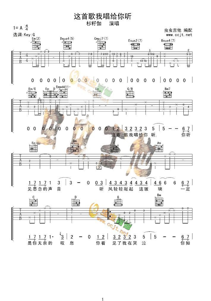 《蓝莲花》_吉他谱