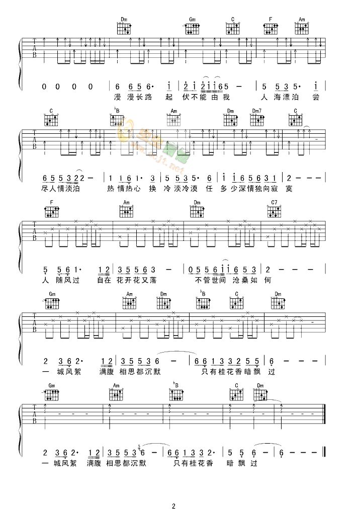《尘缘》_吉他谱