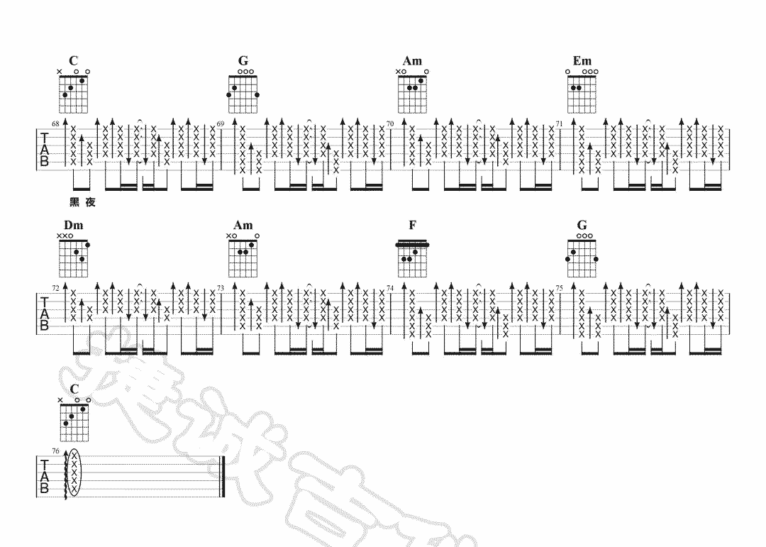 《爱在夏天》_高清吉他谱