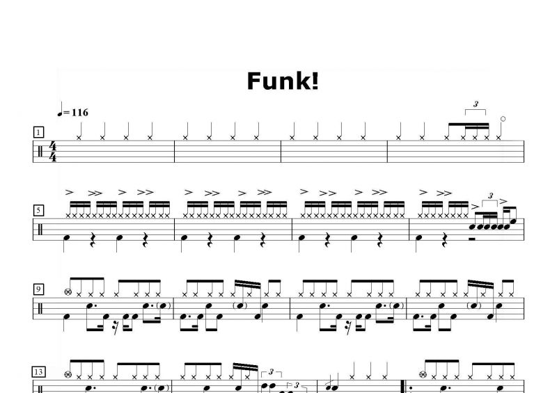 Funky鼓谱 架子鼓谱