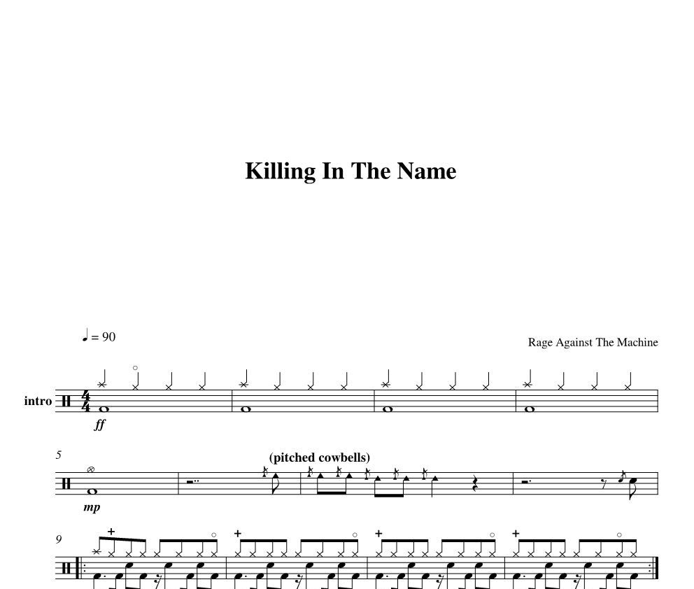 Killing In The Name鼓谱 Rage Against The Machine-Killing In Th