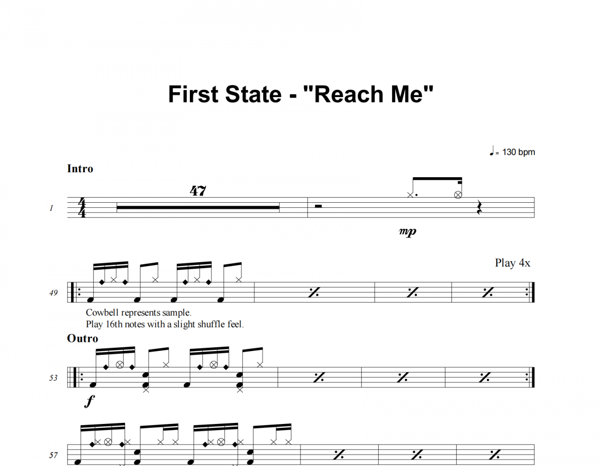 Reach Me鼓谱 First State《Reach Me》架子鼓|爵士鼓|鼓谱