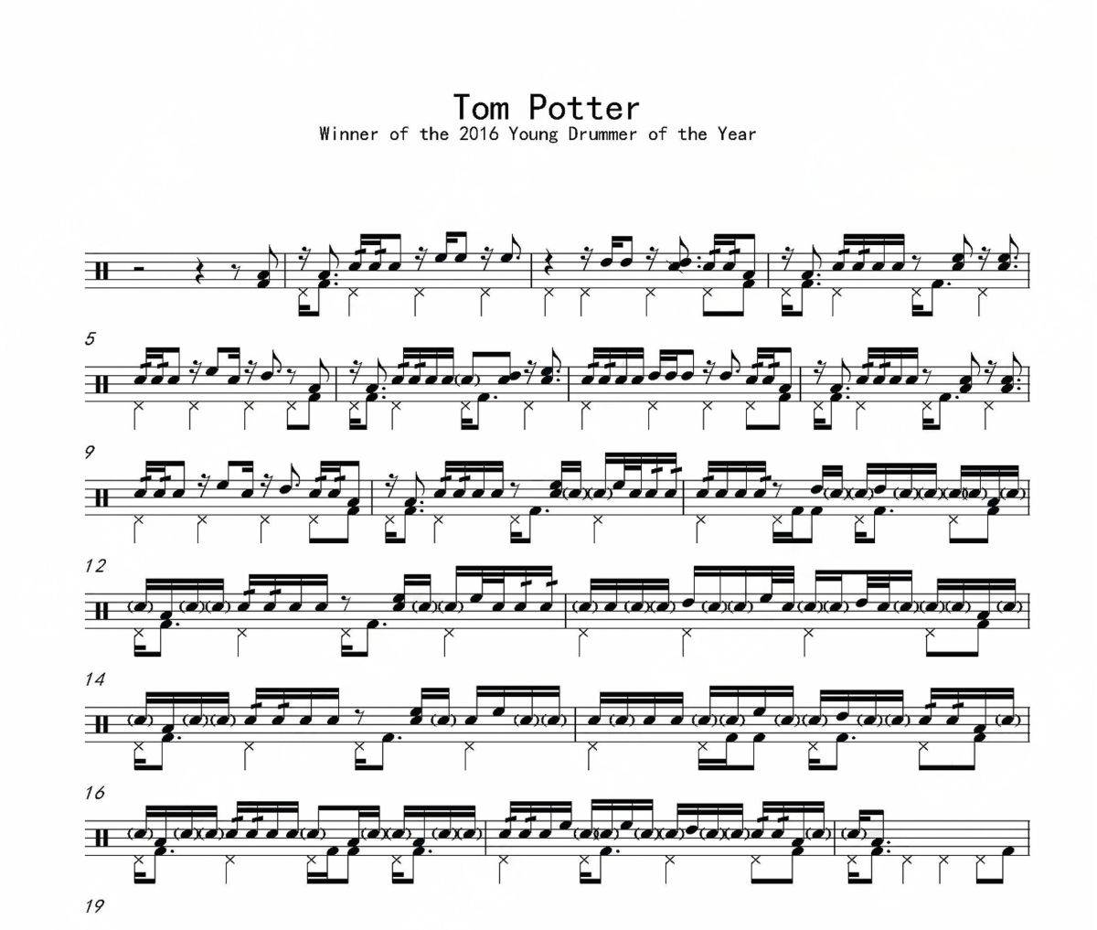 Tom Potter鼓谱 Tom Potter《Tom Potter》架子鼓|爵士鼓|鼓谱