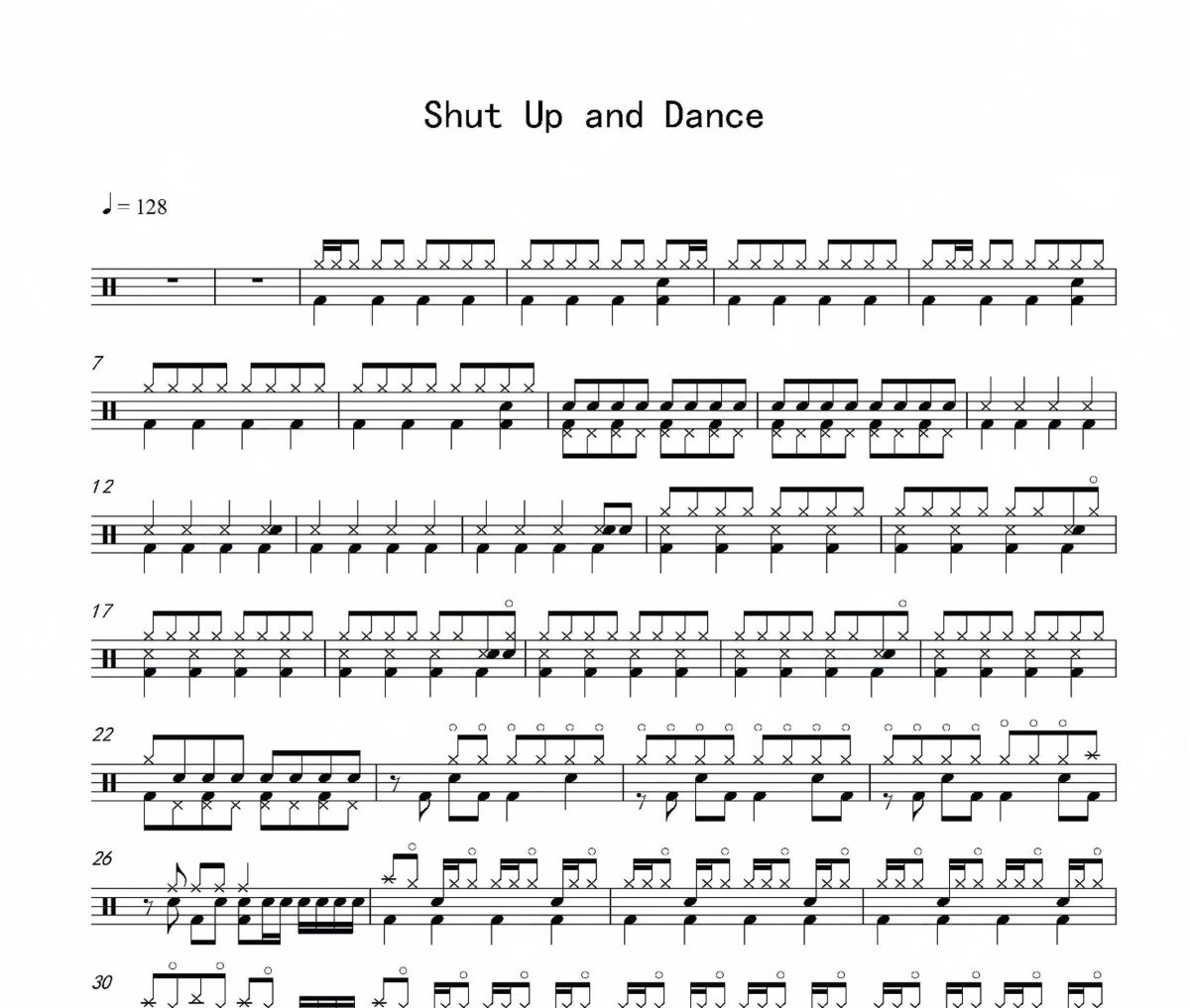 Shut Up and Dance《Shut Up and Dance》架子鼓|爵士鼓|鼓谱