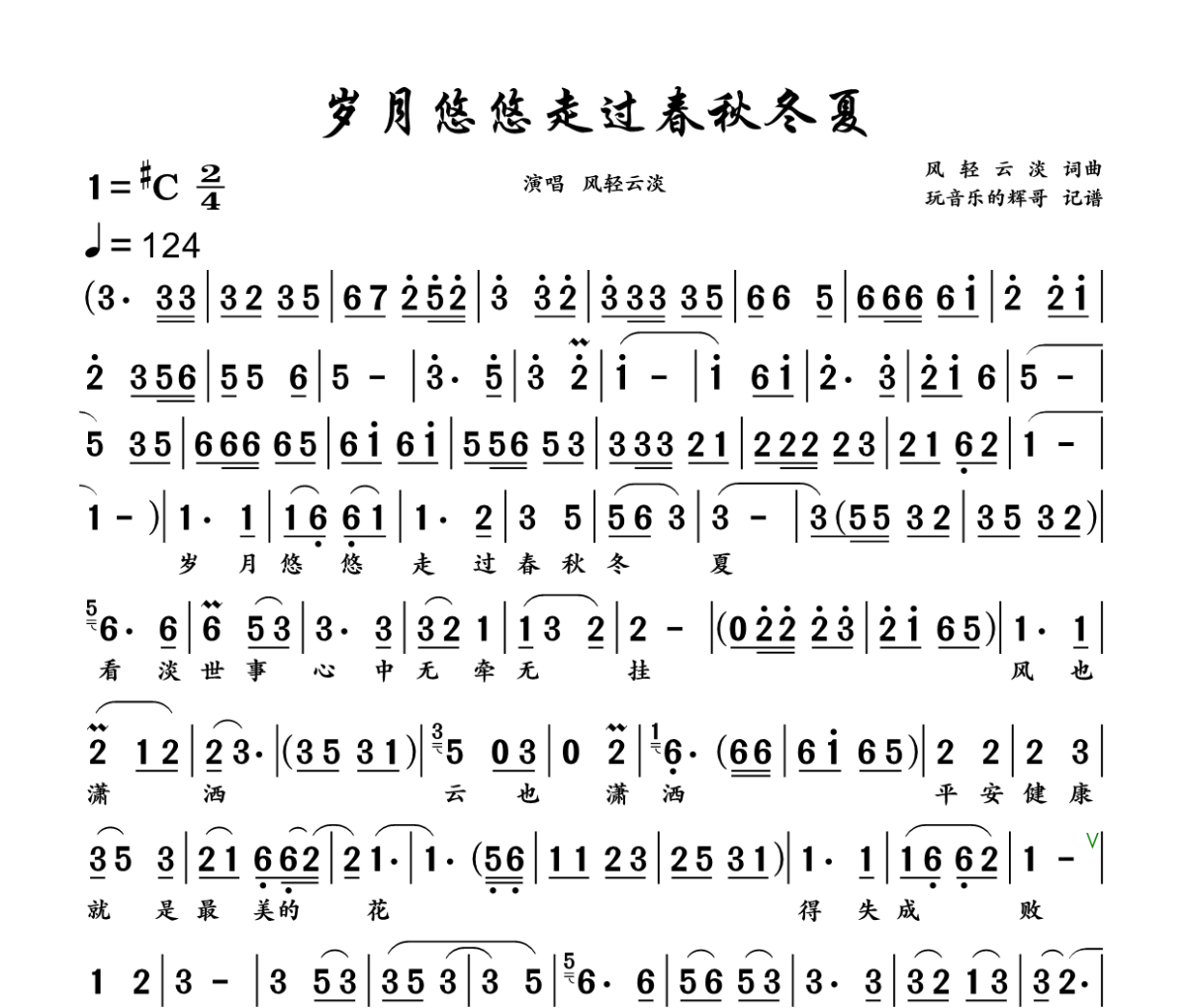 风轻云淡-岁月悠悠走过春秋冬夏架子鼓|爵士鼓|鼓谱+动态视频