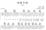 四季予你吉他谱 程响《四季予你》吉他弹唱谱C调