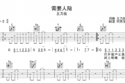 需要人陪吉他谱 王力宏《需要人陪》吉他弹唱谱C调