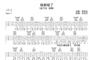 赵乃吉《错都错了》吉他谱六线谱