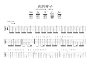 罗大佑-你的样子吉他谱六线谱【指弹】