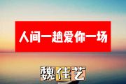 人间一趟爱你一场简谱 魏佳艺《人间一趟爱你一场》简谱+动态视频