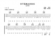 你不是真正的快乐吉他谱 五月天《你不是真正的快乐》C调弹唱谱