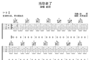 当你老了吉他谱 赵照-当你老了六线谱无限延音制谱