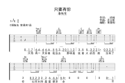 只要有你吉他谱 洛先生-只要有你六线谱C调