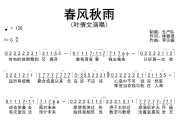 春风秋雨简谱 叶倩文《春风秋雨》简谱C调