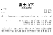 富士山下简谱 陈奕迅《富士山下》简谱F调