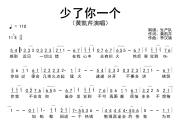 少了你一个简谱 黄凯芹《少了你一个》简谱降E调