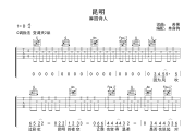 昆明吉他谱 麻园诗人-昆明C调六线谱