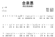 念亲恩简谱 陈百强《念亲恩》简谱降E调