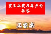 重生之我在异乡为异客 简谱 王睿卓《重生之我在异乡为异客 》(纯享版)简谱+动态视频