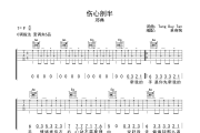 伤心剖半 吉他谱 邓典《伤心剖半 》六线谱C调吉他谱